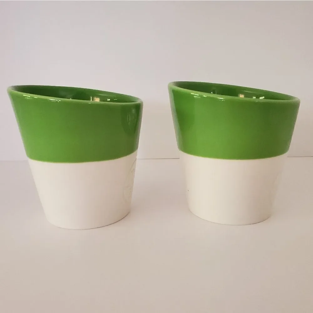 Starbucks Tazo Tea Cups Set of 2 Green